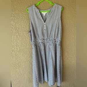 Market & Spruce Navy and White Striped Dress